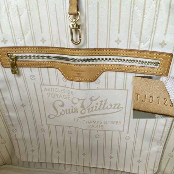 LOUIS VUITTON Damier Azur Neverfull GM Tote Shoulder Bag •LV-DUSTY•ORGANIZER•COA - Picture 13 of 17